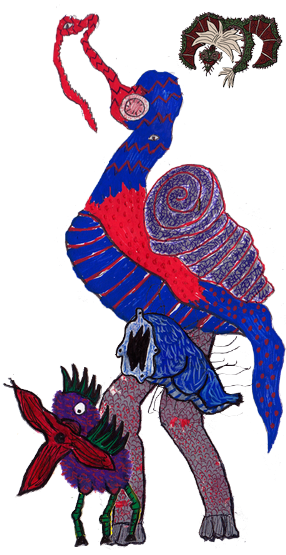 Créatures fantastiques imaginaires de l’univers fantasy L’Ile du Coeur