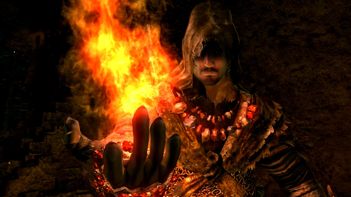 La pyromancie dans Dark Souls.