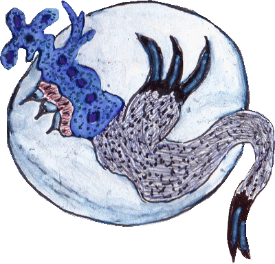 Créature fantastique sous la lune