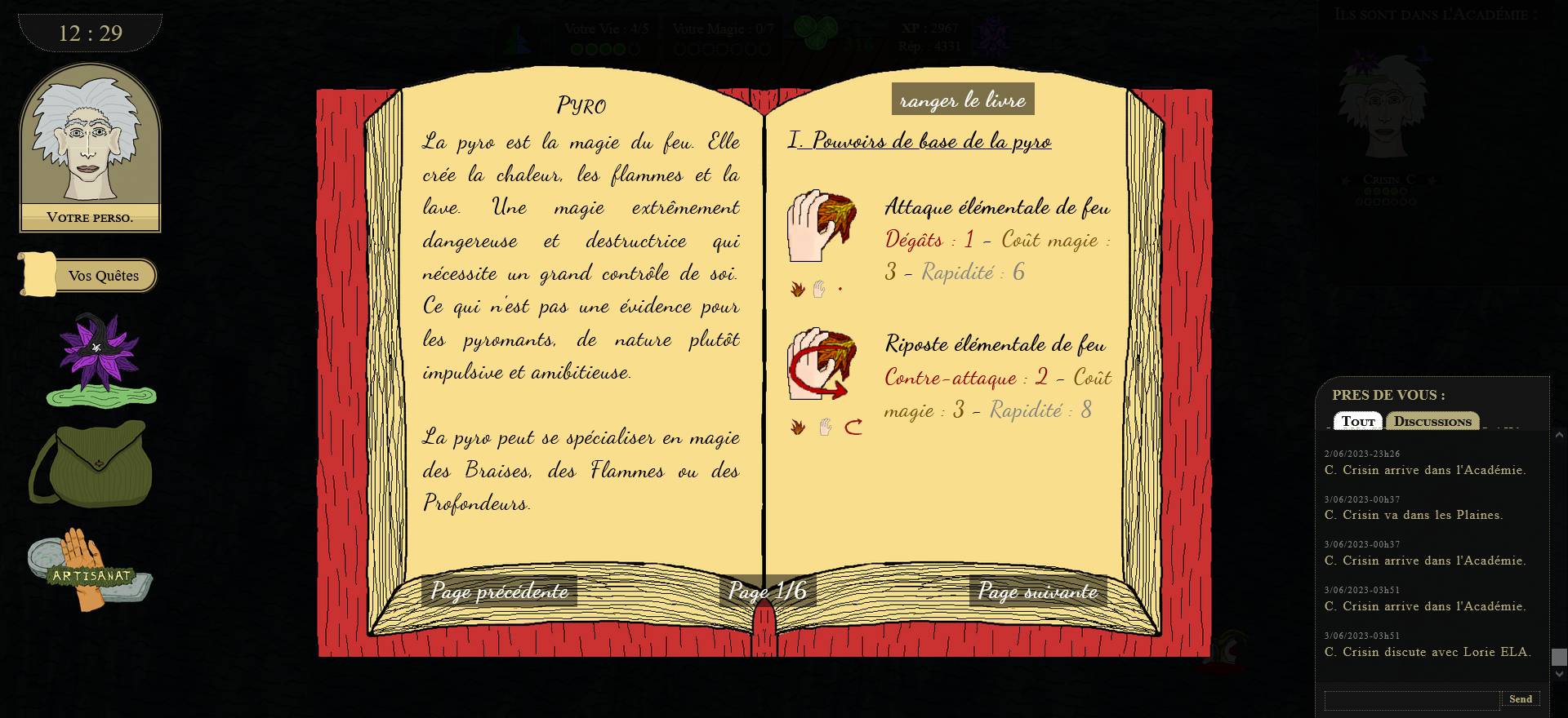 Un livre qui présente les pouvoirs magique de la magie du feu.